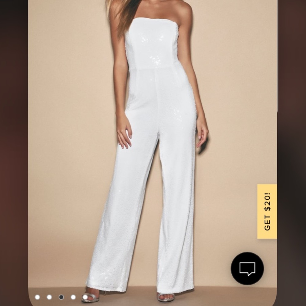 NWT LuLus strapless sequin jumpsuit